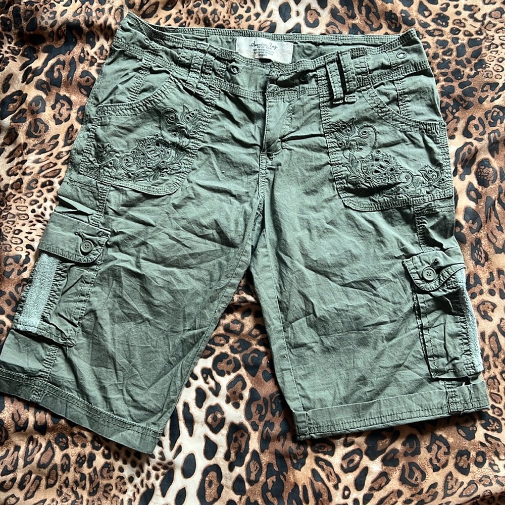 Army Green Cargo Shorts